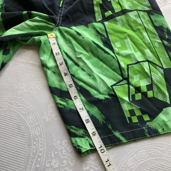 Minecraft Graphics Boys Size 14-16 Swimming Trunks Shorts Mesh Lining Elastic - Picture 5 of 13